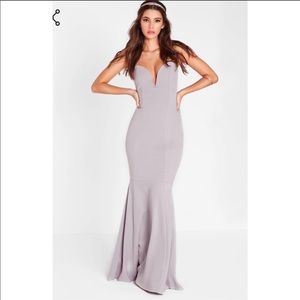 Missguided Grey wedding guest bridesmaid dress